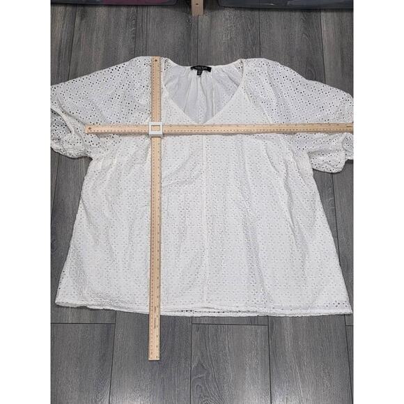 Arna York Collection coton Eyelet Top Sz 26/28 White A004390 - Picture 3 of 8